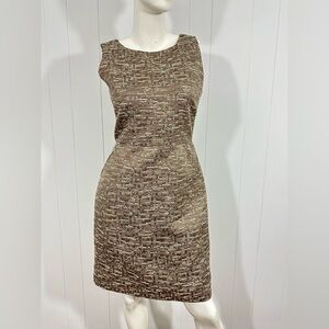 NEW Banana Republic Sz 8 Woven Metallic Sheath Sleeveless Dress w Pockets